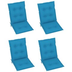 Sodo kėdės pagalvėlės, 100x50x7 cm, 4 vnt, mėlynos kaina ir informacija | Pagalvės, užvalkalai, apsaugos | pigu.lt