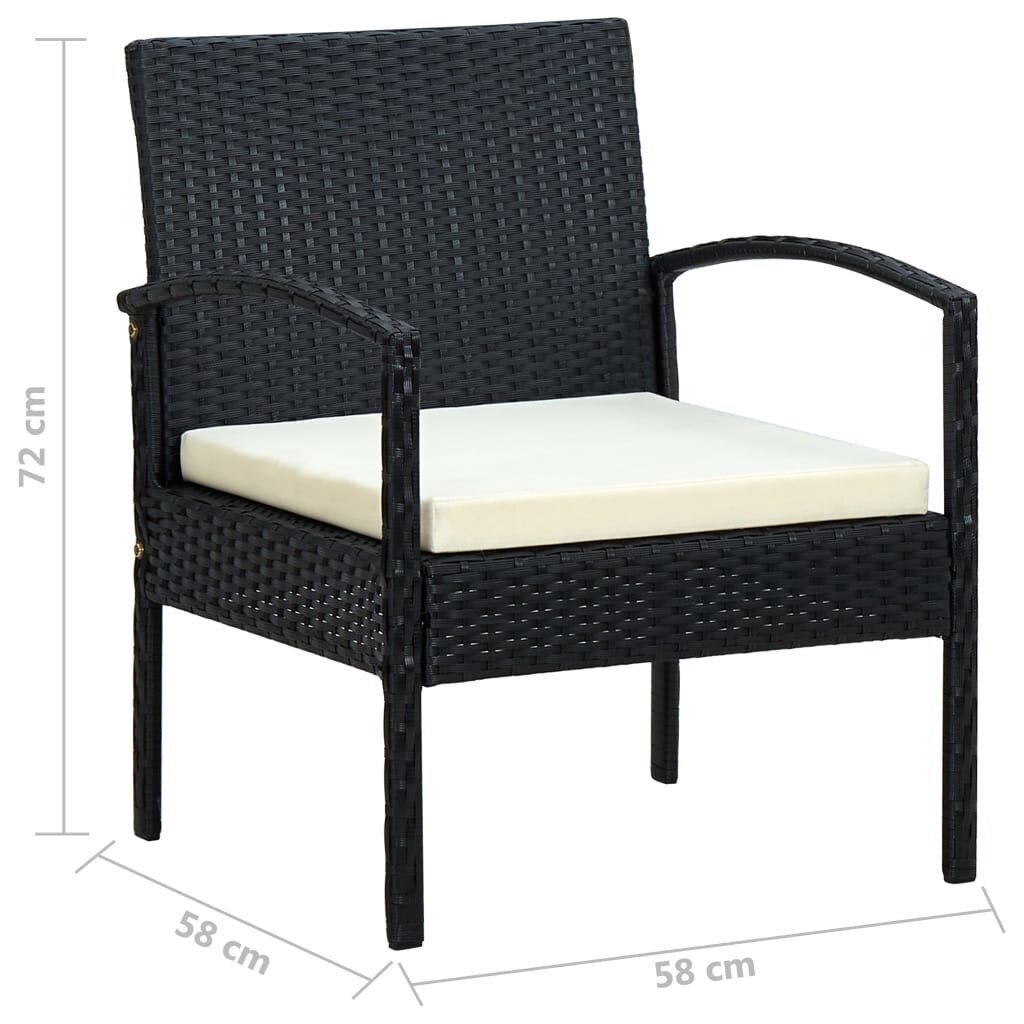 Sodo kėdė su pagalvėle, poliratanas kaina ir informacija | Lauko kėdės, foteliai, pufai | pigu.lt