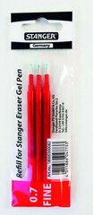 Гелевая ручка STANGER Refill Eraser 0,7 мм, красная, 3 шт. 18000300082 цена и информация | Письменные принадлежности | pigu.lt