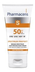 Солнцезащитный крем для лица Pharmaceris S SPF50+, 50 мл цена и информация | Кремы от загара | pigu.lt