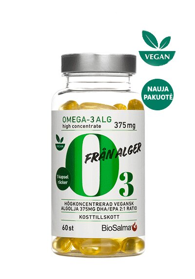 Maisto papildas BioSalma Omega-3 Vegan iš jūros dumblių, 60 vnt kaina ir informacija | Vitaminai, maisto papildai, preparatai gerai savijautai | pigu.lt