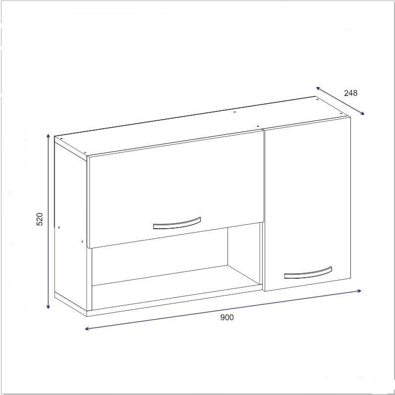 Pakabinama spintelė Kalune Design 550 (I), 52 cm, balta цена и информация | Virtuvinės spintelės | pigu.lt