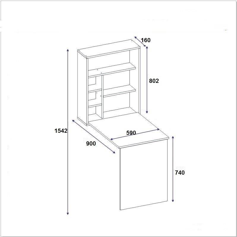 Rašomasis stalas Kalune Design 550 (II), 154,2 cm, šviesiai rudas kaina ir informacija | Kompiuteriniai, rašomieji stalai | pigu.lt