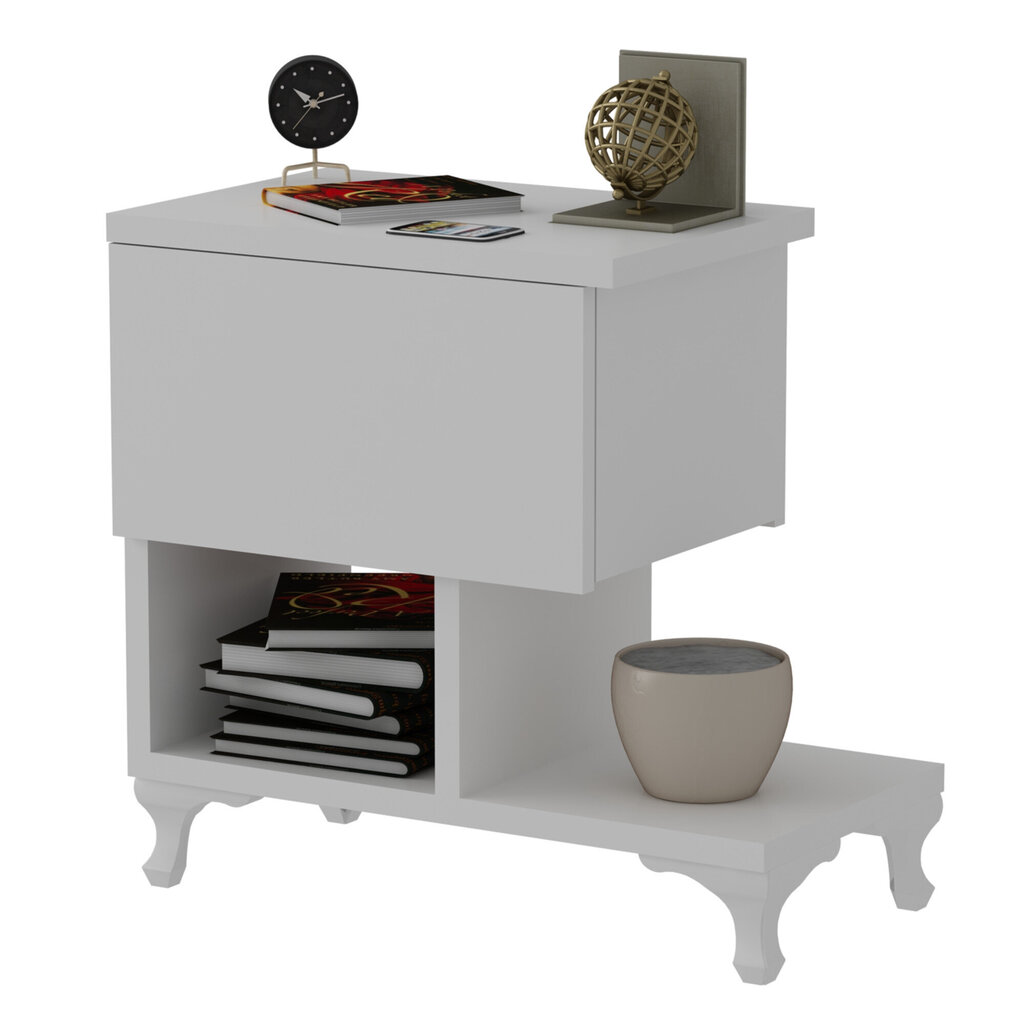 Naktinis staliukas Kalune Design 788, 46,8 cm, baltas kaina ir informacija | Spintelės prie lovos | pigu.lt