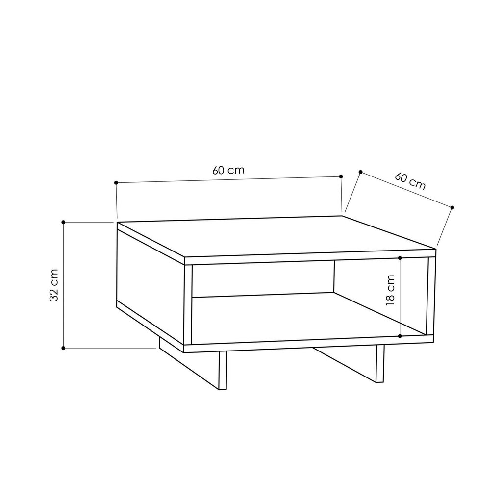 Kavos staliukas Kalune Design 855, baltas/pilkas kaina ir informacija | Kavos staliukai | pigu.lt