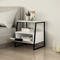 Naktinis staliukas Kalune Design 855(I), 50 cm, baltas/juodas kaina ir informacija | Spintelės prie lovos | pigu.lt