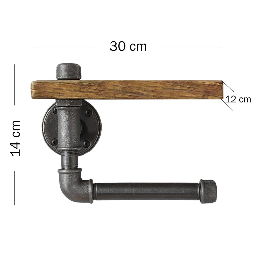 Tualetinio popieriaus laikiklis Kalune Design 792, juodas/rudas kaina ir informacija | Vonios kambario aksesuarai | pigu.lt