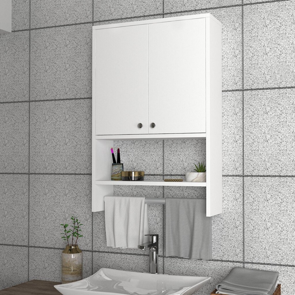 Vonios spintelė Kalune Design 756(IV), balta цена и информация | Vonios spintelės | pigu.lt