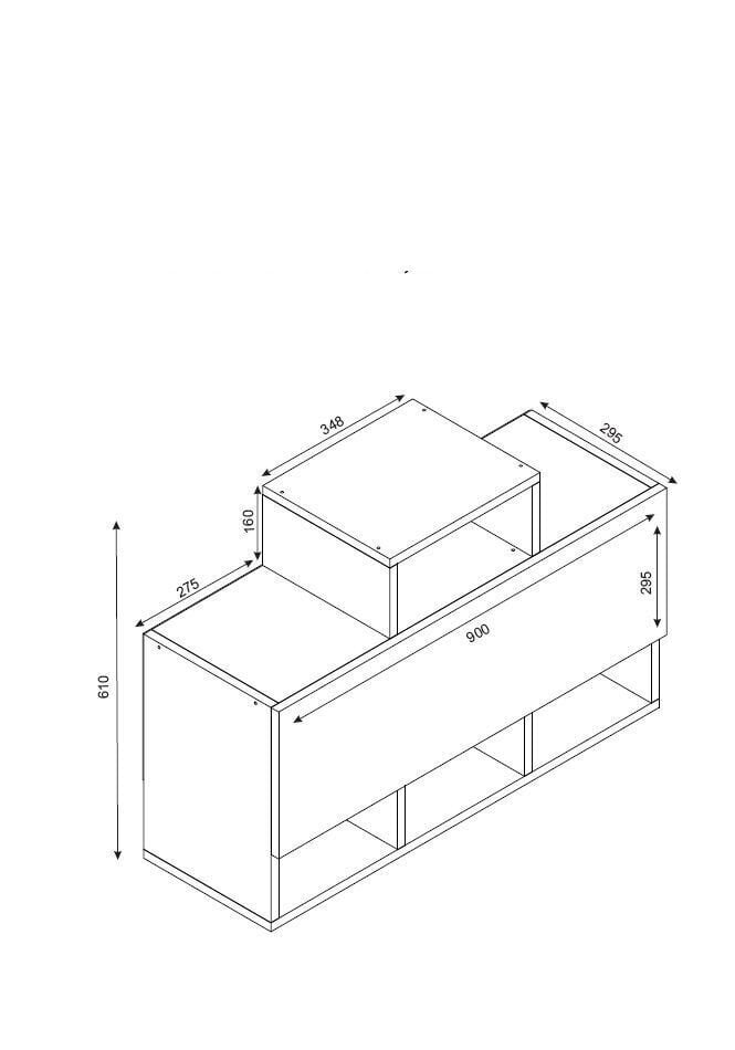 Pakabinama spintelė Kalune Design 756, 61 cm, balta kaina ir informacija | Virtuvinės spintelės | pigu.lt