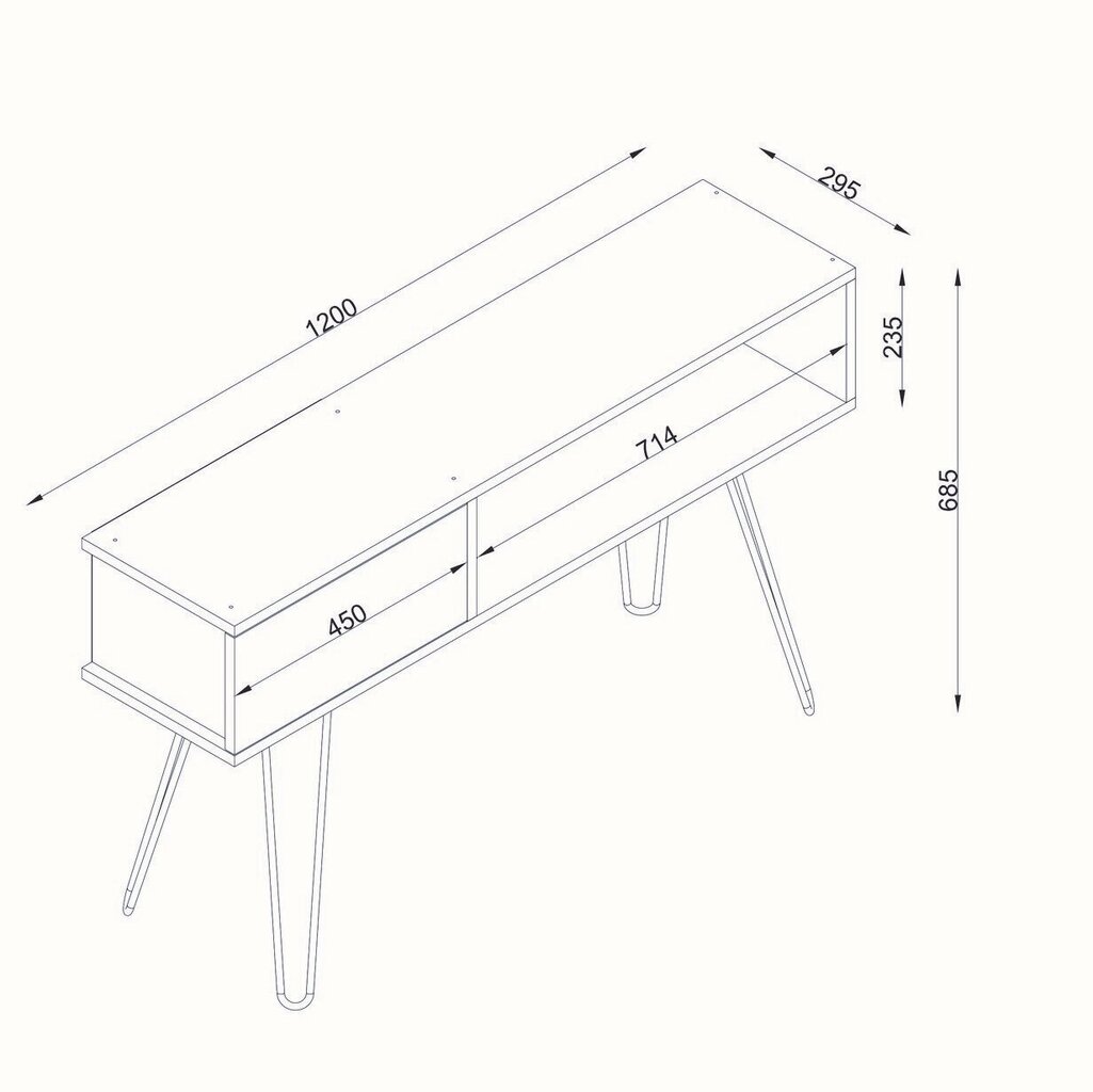 TV staliukas Kalune Design 756(I), 120 cm, baltas цена и информация | TV staliukai | pigu.lt