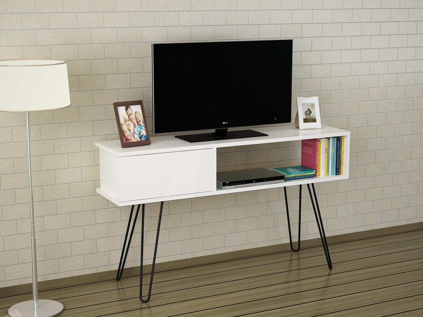 TV staliukas Kalune Design 756(I), 120 cm, baltas цена и информация | TV staliukai | pigu.lt