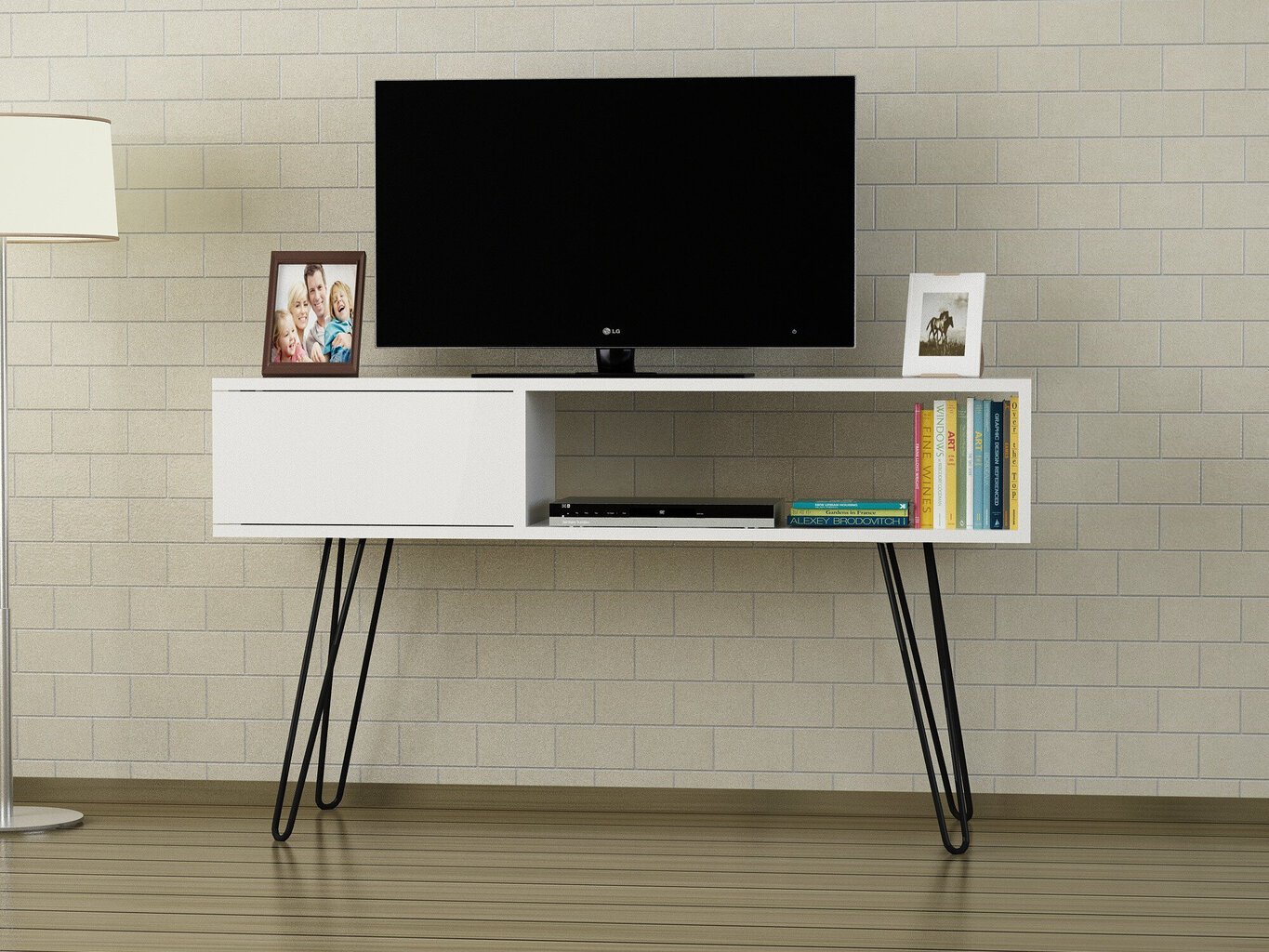 TV staliukas Kalune Design 756(I), 120 cm, baltas цена и информация | TV staliukai | pigu.lt