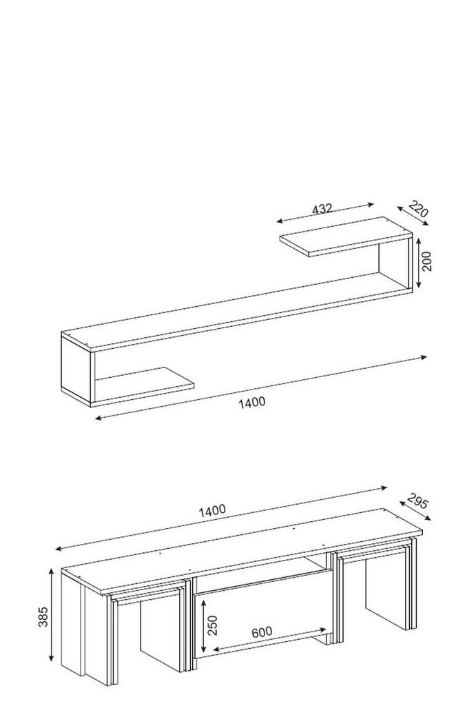 Svetainės baldų komplektas Kalune Design 756(IX), baltas/rudas kaina ir informacija | Sekcijos | pigu.lt