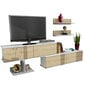 Svetainės baldų komplektas Kalune Design 756(II), baltas/rudas kaina ir informacija | Sekcijos | pigu.lt