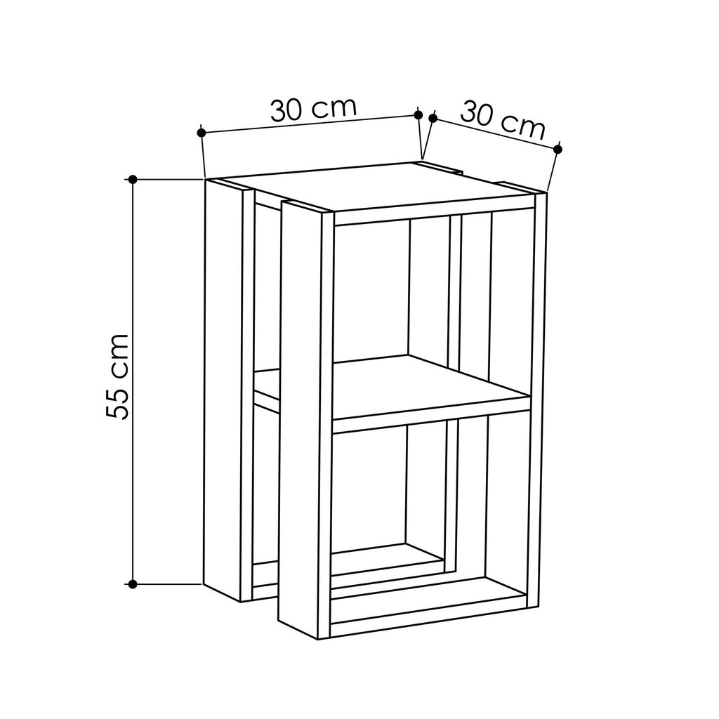 Naktinis staliukas Kalune Design 776 (II), 55 cm, baltas kaina ir informacija | Spintelės prie lovos | pigu.lt