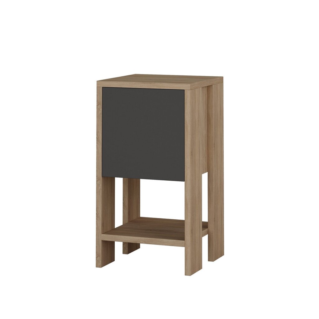 Naktinis staliukas Kalune Design 776 (I), 55 cm, pilkas/rudas kaina ir informacija | Spintelės prie lovos | pigu.lt