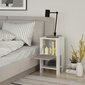 Naktinis staliukas Kalune Design 776 (I), 55 cm, baltas/šviesiai rudas kaina ir informacija | Spintelės prie lovos | pigu.lt