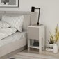 Naktinis staliukas Kalune Design 776 (I), 55 cm, baltas/šviesiai rudas kaina ir informacija | Spintelės prie lovos | pigu.lt