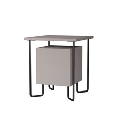 Naktinis staliukas Kalune Design 776 (I), 45 cm, juodas/pilkas kaina ir informacija | Spintelės prie lovos | pigu.lt