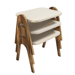3-jų kavos staliukų komplektas Kalune Design 845, smėlio/rudas kaina ir informacija | Kavos staliukai | pigu.lt