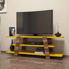 TV staliukas Kalune Design 845, 120 cm, rudas/geltonas kaina ir informacija | TV staliukai | pigu.lt