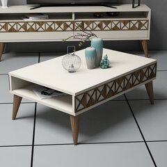 Кофейный столик Kalune Design 845, белый/коричневый цена и информация | Журнальные столики | pigu.lt