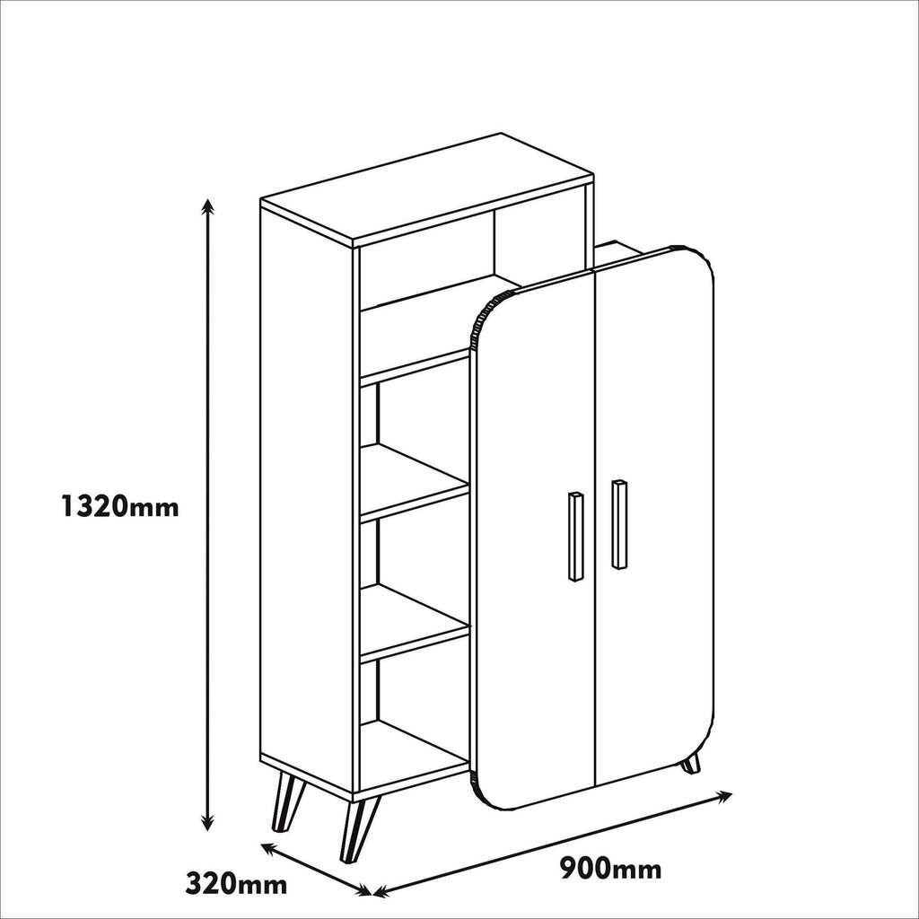 Pastatoma lentyna Kalune Design 845, 132 cm, ruda/smėlio spalvos kaina ir informacija | Lentynos | pigu.lt