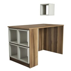 Rašomasis stalas Kalune Design 845 (I), rudas/smėlio spalvos kaina ir informacija | Kompiuteriniai, rašomieji stalai | pigu.lt