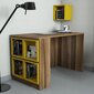 Rašomasis stalas Kalune Design 845 (I), rudas/geltonas kaina ir informacija | Kompiuteriniai, rašomieji stalai | pigu.lt