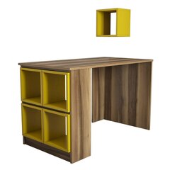 Письменный стол Kalune Design 845 (I), коричневый/желтый цена и информация | Компьютерные, письменные столы | pigu.lt