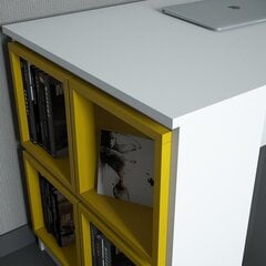 Rašomasis stalas Kalune Design 845 (I), baltas/geltonas kaina ir informacija | Kompiuteriniai, rašomieji stalai | pigu.lt