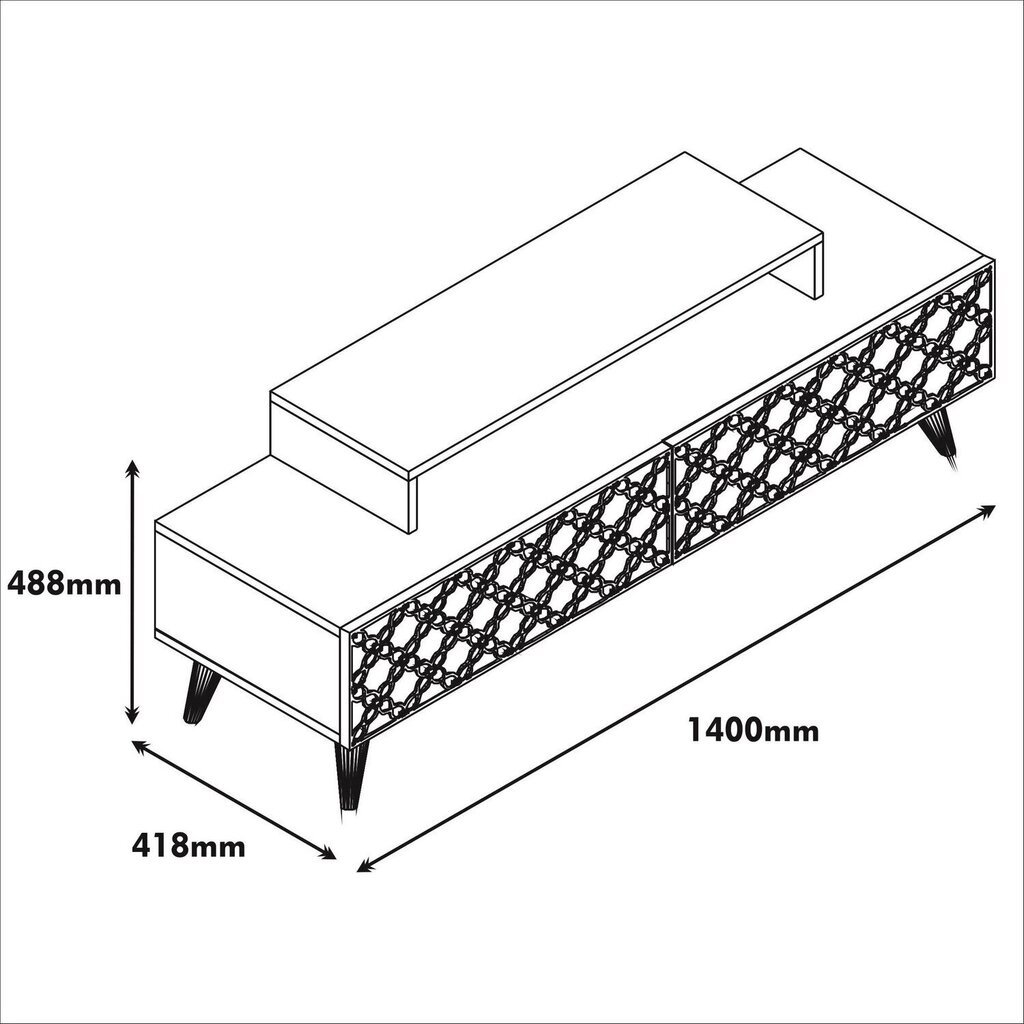 TV staliukas Kalune Design 845, 140 cm, rudas kaina ir informacija | TV staliukai | pigu.lt