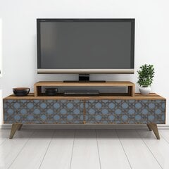 TV staliukas Kalune Design 845, 140 cm, rudas/mėlynas kaina ir informacija | TV staliukai | pigu.lt