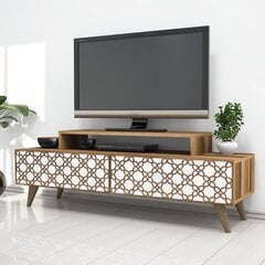 ТВ столик Kalune Design 845, 140 см, коричневый/белый цена и информация | Тумбы под телевизор | pigu.lt