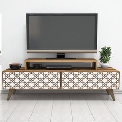 ТВ столик Kalune Design 845, 140 см, коричневый/белый цена и информация | Тумбы под телевизор | pigu.lt