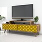 TV staliukas Kalune Design 845, 140 cm, rudas/geltonas kaina ir informacija | TV staliukai | pigu.lt