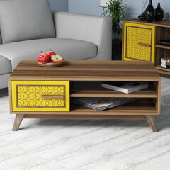 Кофейный столик Kalune Design 845(IV), коричневый/желтый цена и информация | Журнальные столы | pigu.lt