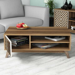 Кофейный столик Kalune Design 845(I), коричневый/белый цена и информация | Журнальные столы | pigu.lt