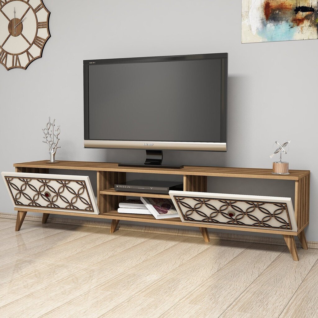 TV staliukas Kalune Design 845,180 cm, rudas/smėlio spalvos kaina ir informacija | TV staliukai | pigu.lt