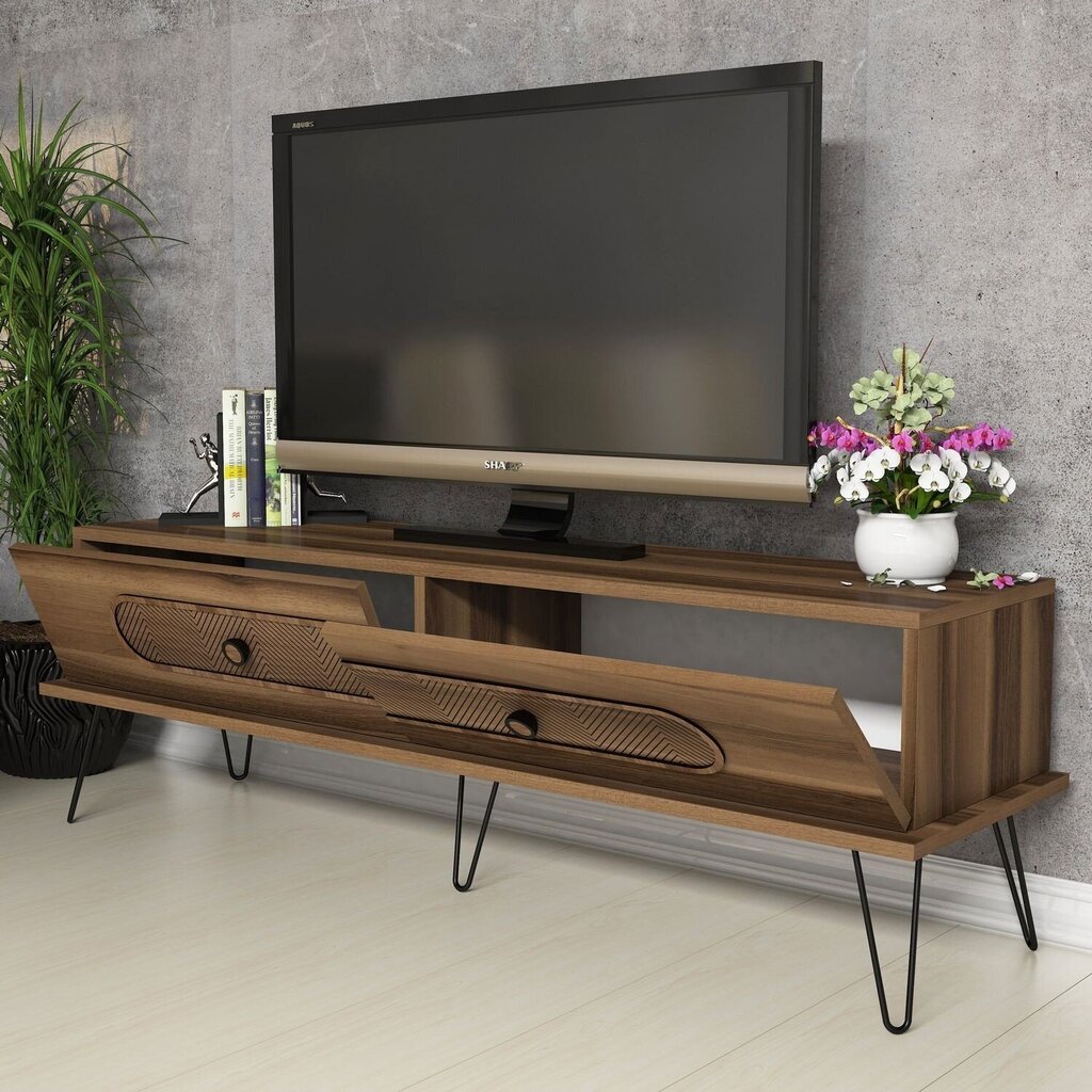 TV staliukas Kalune Design 845,145 cm, rudas kaina ir informacija | TV staliukai | pigu.lt