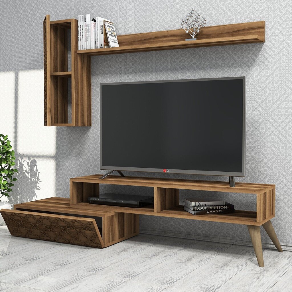 Svetainės baldų komplektas Kalune Design 845(XL), rudas kaina ir informacija | Sekcijos | pigu.lt