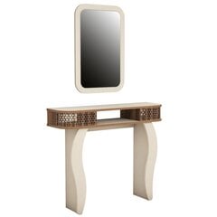 Комплект стола и зеркала Kalune Design 845, бежевый / коричневый цена и информация | Туалетные столики | pigu.lt