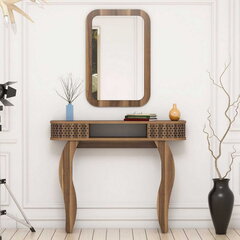 Комплект стола и зеркала Kalune Design 845, коричневый цена и информация | Туалетные столики | pigu.lt