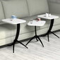 3-jų kavos staliukų komplektas Kalune Design 845, juodas/baltas kaina ir informacija | Kavos staliukai | pigu.lt