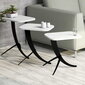 3-jų kavos staliukų komplektas Kalune Design 845, juodas/baltas kaina ir informacija | Kavos staliukai | pigu.lt
