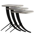 3-jų kavos staliukų komplektas Kalune Design 845(I), juodas/rudas