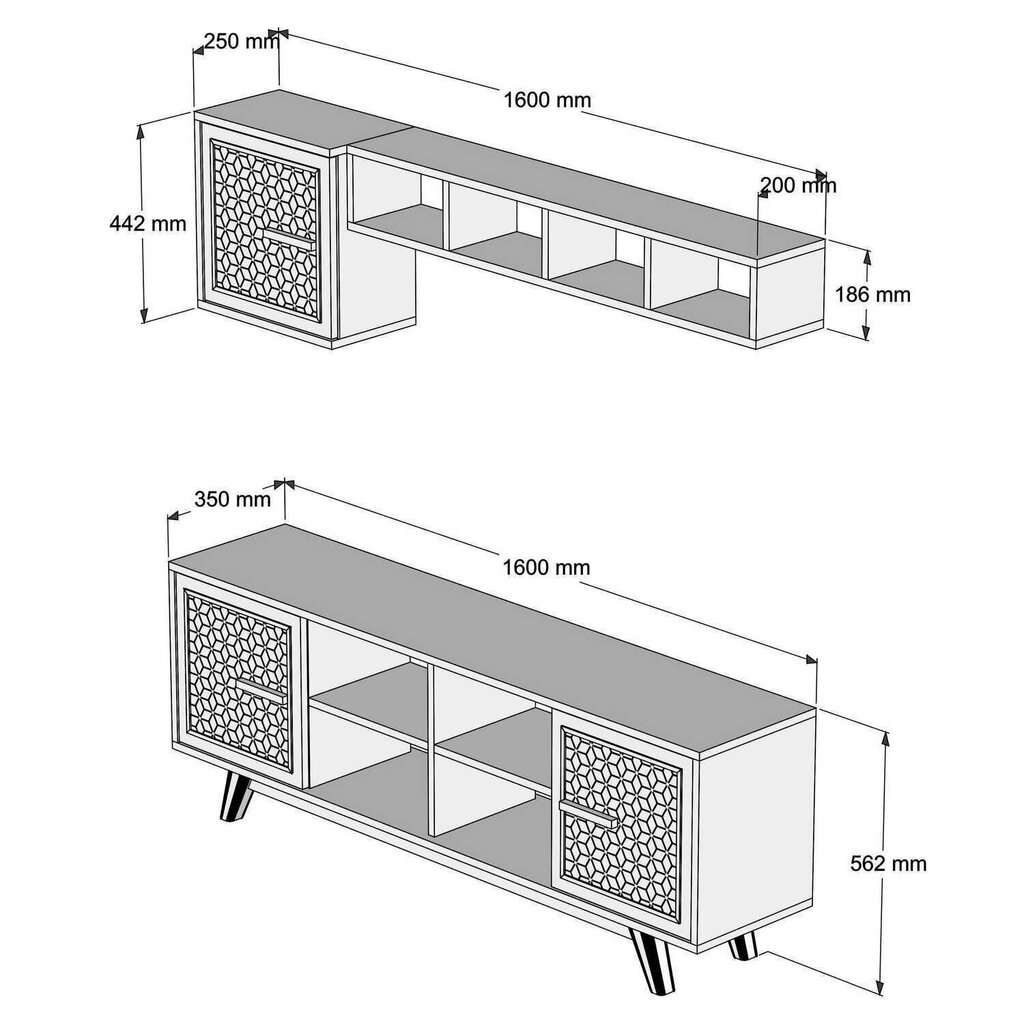 Svetainės baldų komplektas Kalune Design 845(LIII), rudas/baltas цена и информация | Sekcijos | pigu.lt