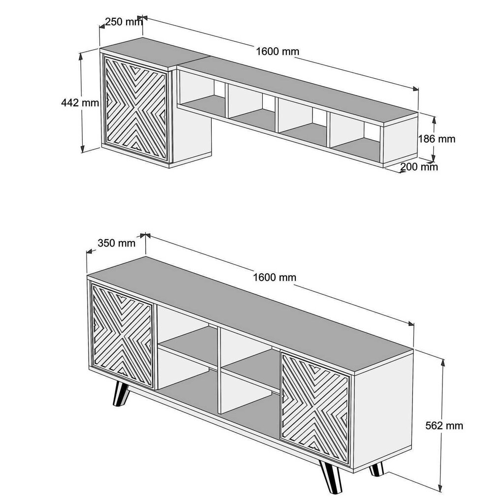 Svetainės baldų komplektas Kalune Design 845(LI), rudas kaina ir informacija | Sekcijos | pigu.lt