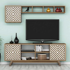 Комплект мебели для гостиной Kalune Design 845(LIV), коричневый/белый цена и информация | Секции | pigu.lt