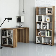 Rašomasis stalas su lentyna Kalune Design 845 (II), rudas/smėlio spalvos kaina ir informacija | Kompiuteriniai, rašomieji stalai | pigu.lt